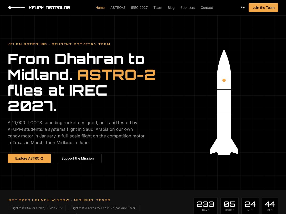 Landing-page snapshot of astro-lab.cloud