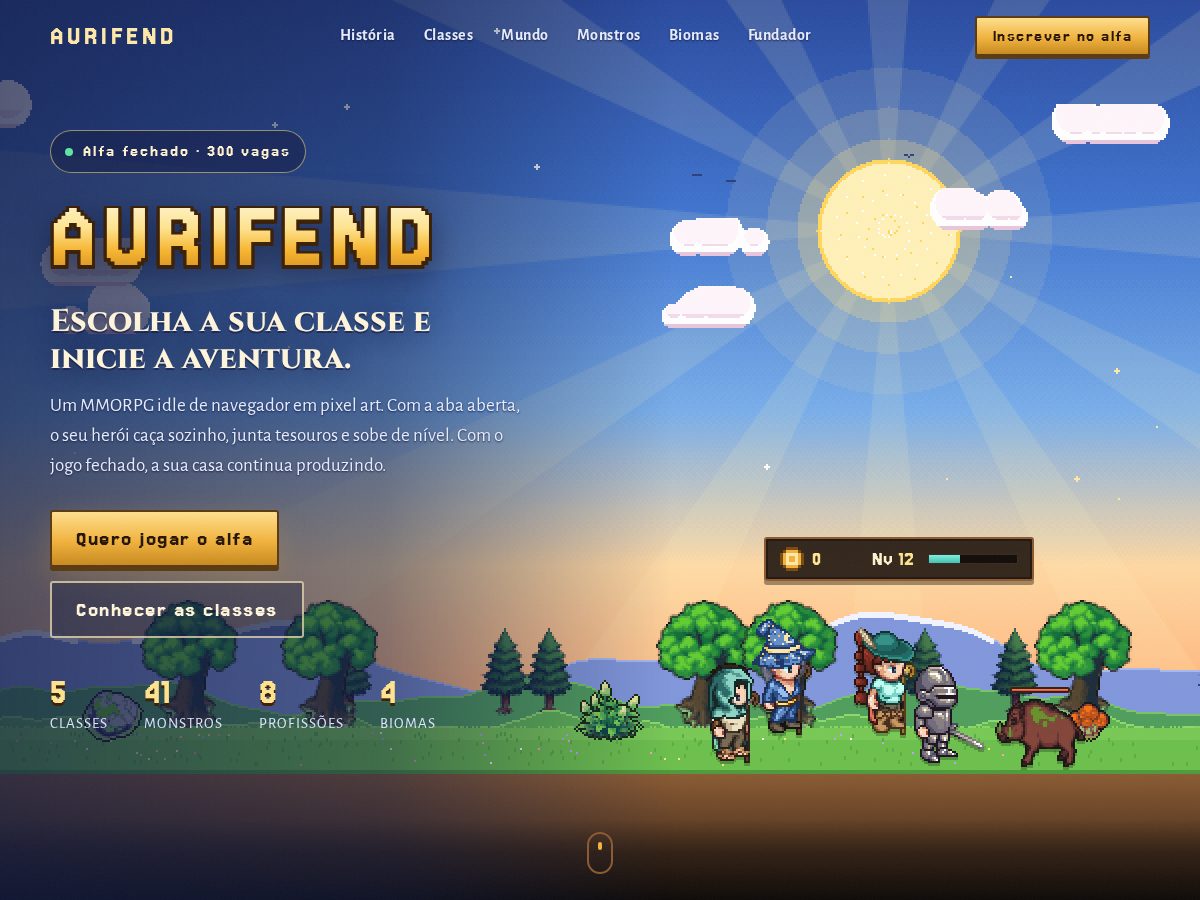 Landing-page snapshot of aurifend.com