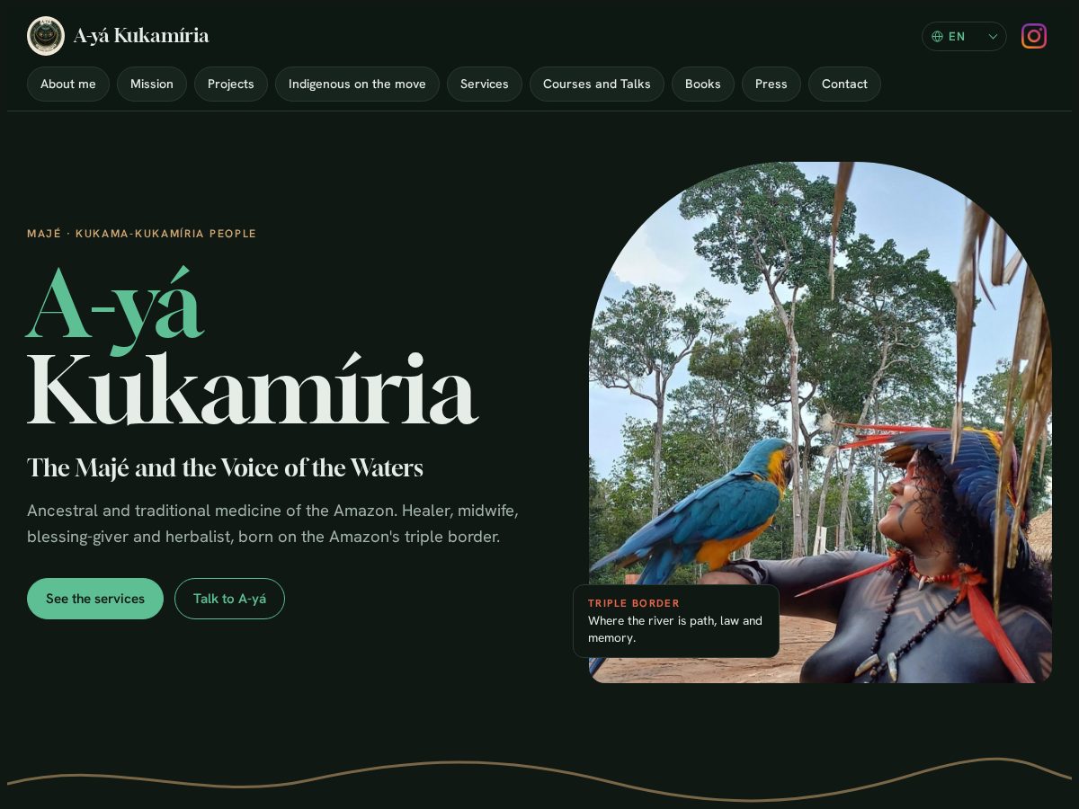 Landing-page snapshot of ayakukamiria.com