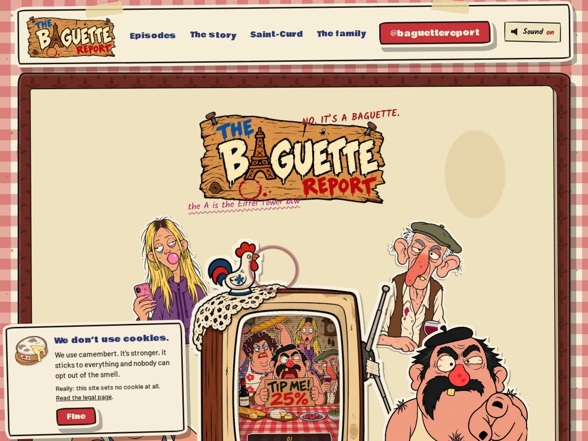 Landing-page snapshot of baguettereport.com