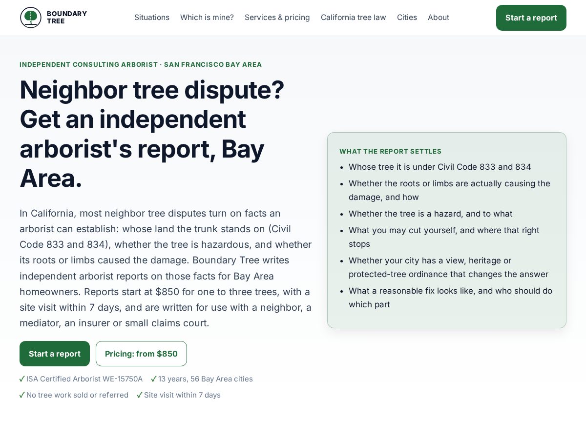 Landing-page snapshot of boundarytree.com