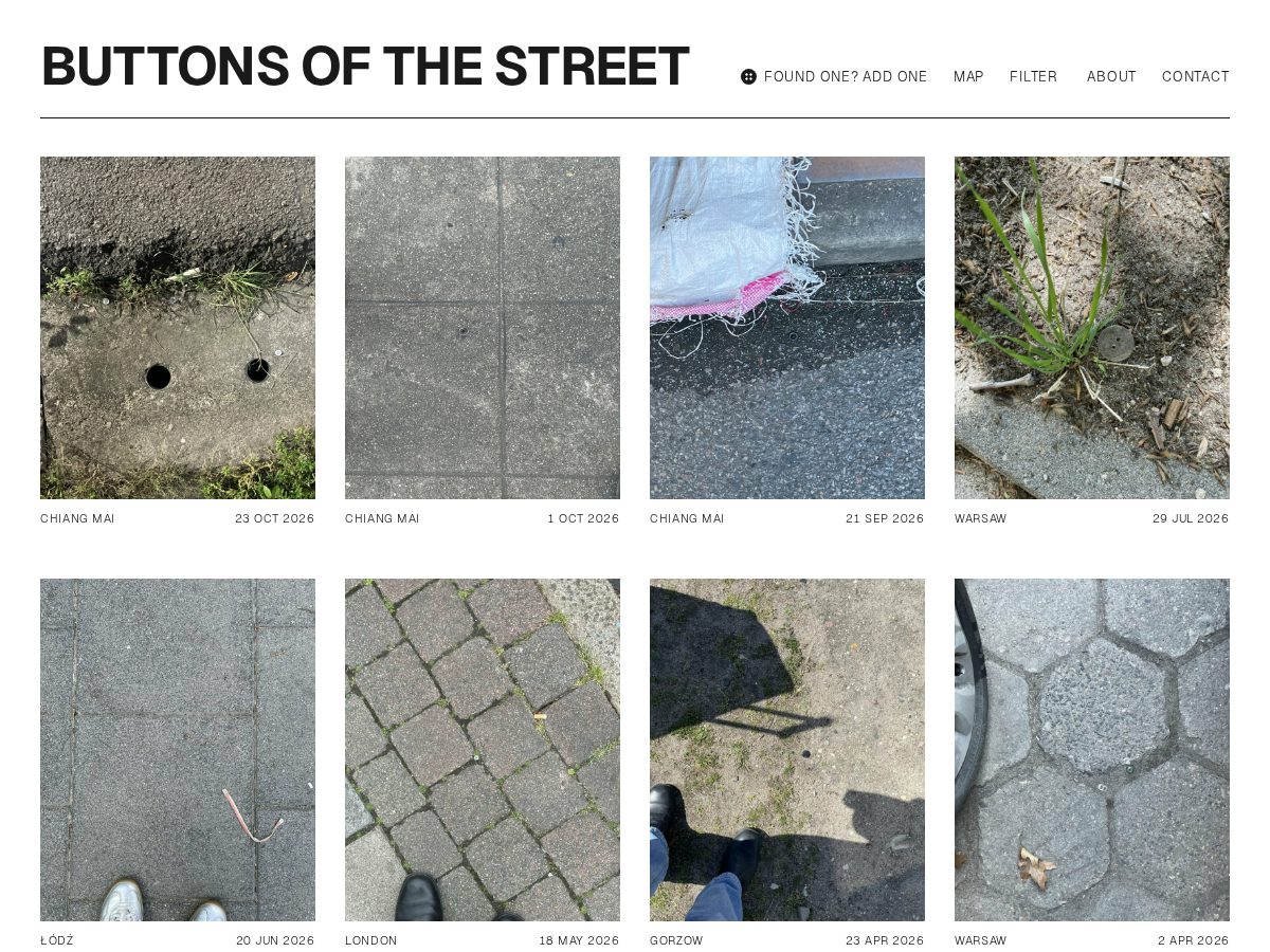 Landing-page snapshot of buttonsofthestreet.com