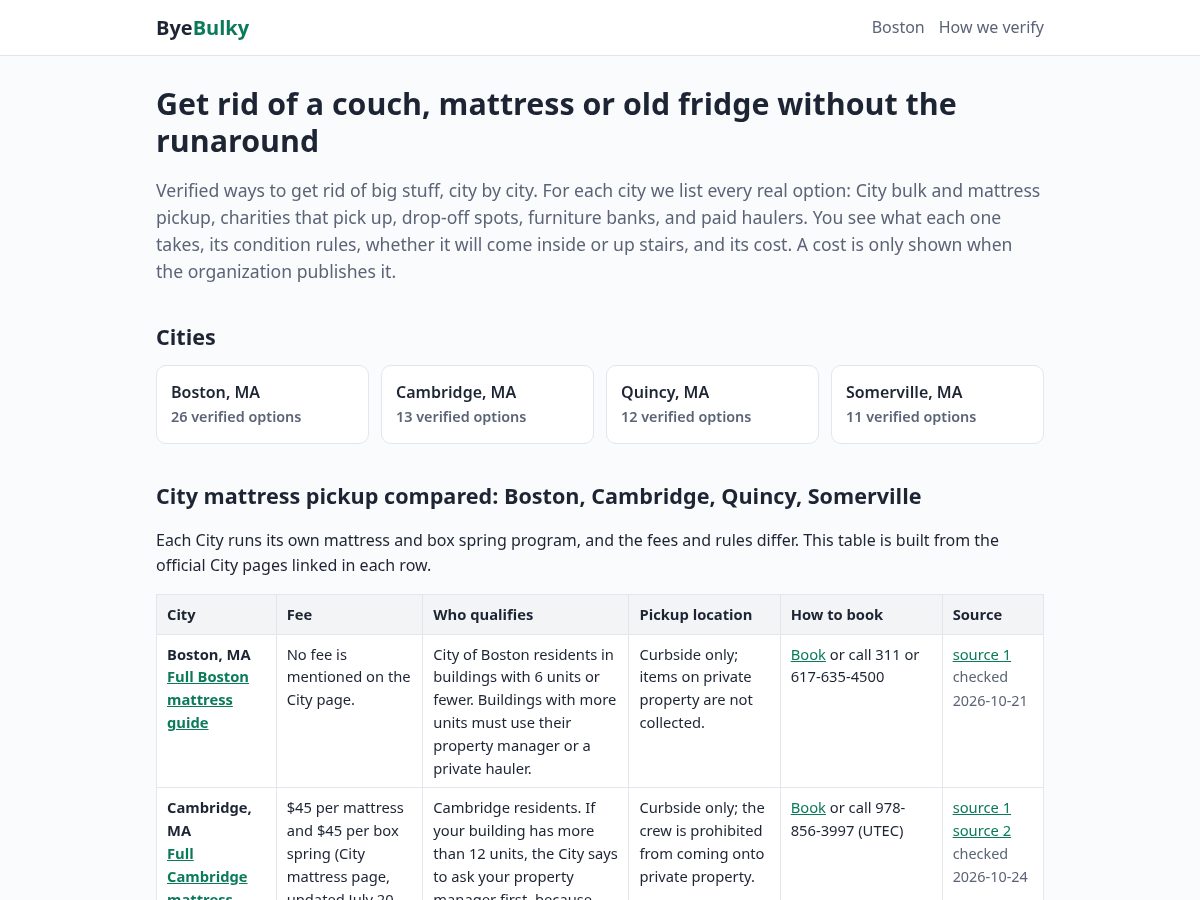 Landing-page snapshot of byebulky.com