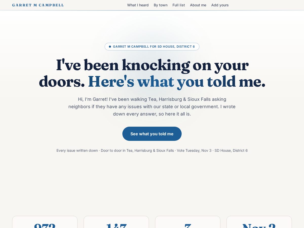Landing-page snapshot of campbellcampaign.com