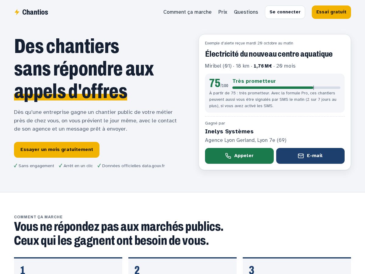 Landing-page snapshot of chantios.com