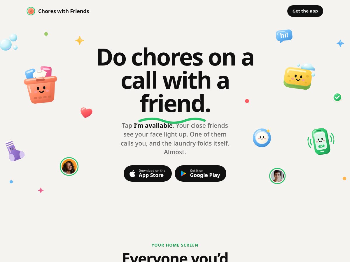 Landing-page snapshot of choreswithfriends.com