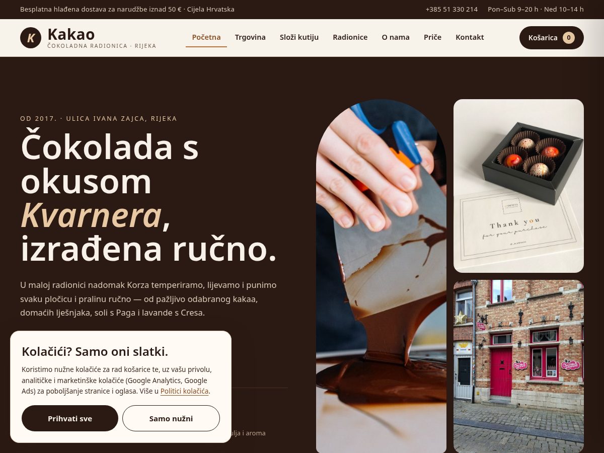Landing-page snapshot of cokoladnaradionica.shop