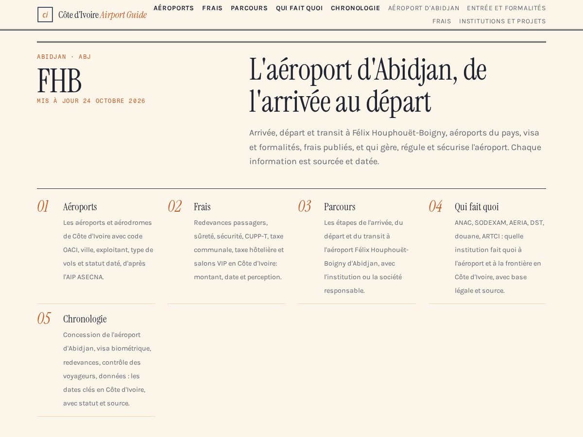 Landing-page snapshot of cotedivoireairportguide.com