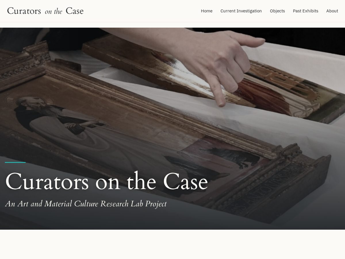 Landing-page snapshot of curatorsonthecase.org
