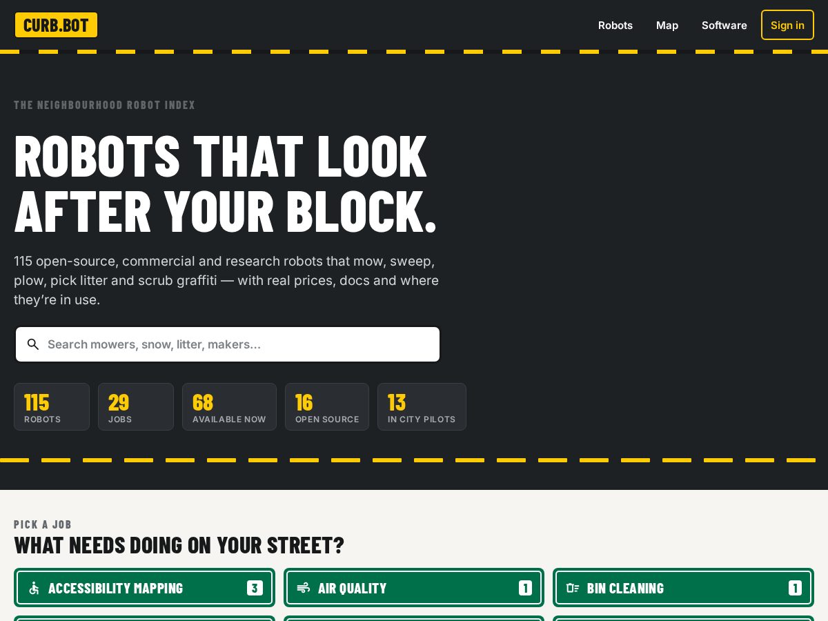 Landing-page snapshot of curb.bot