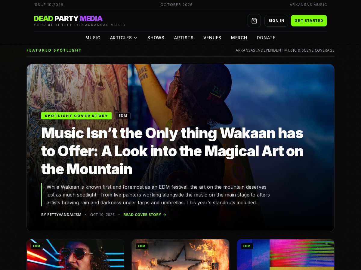 Landing-page snapshot of deadpartymedia.com