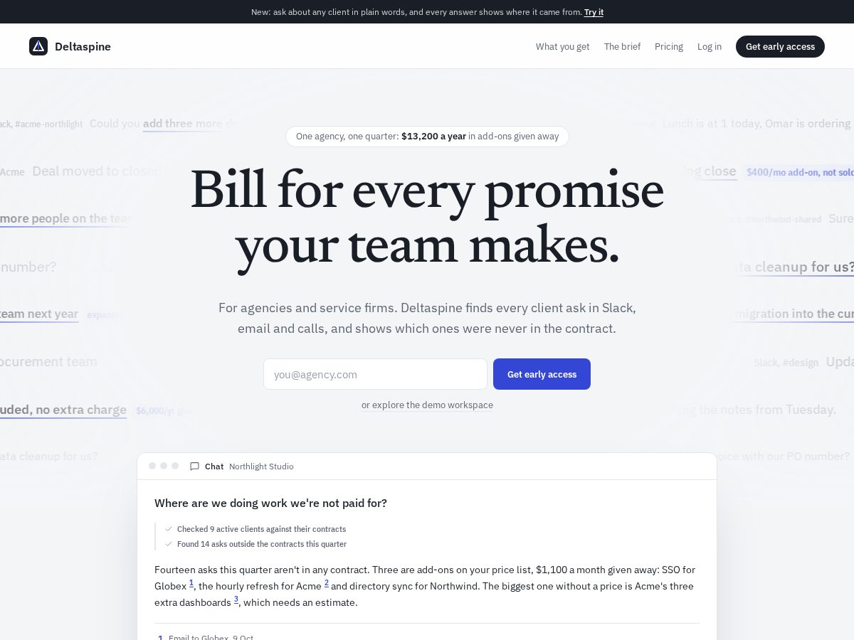 Landing-page snapshot of deltaspine.com