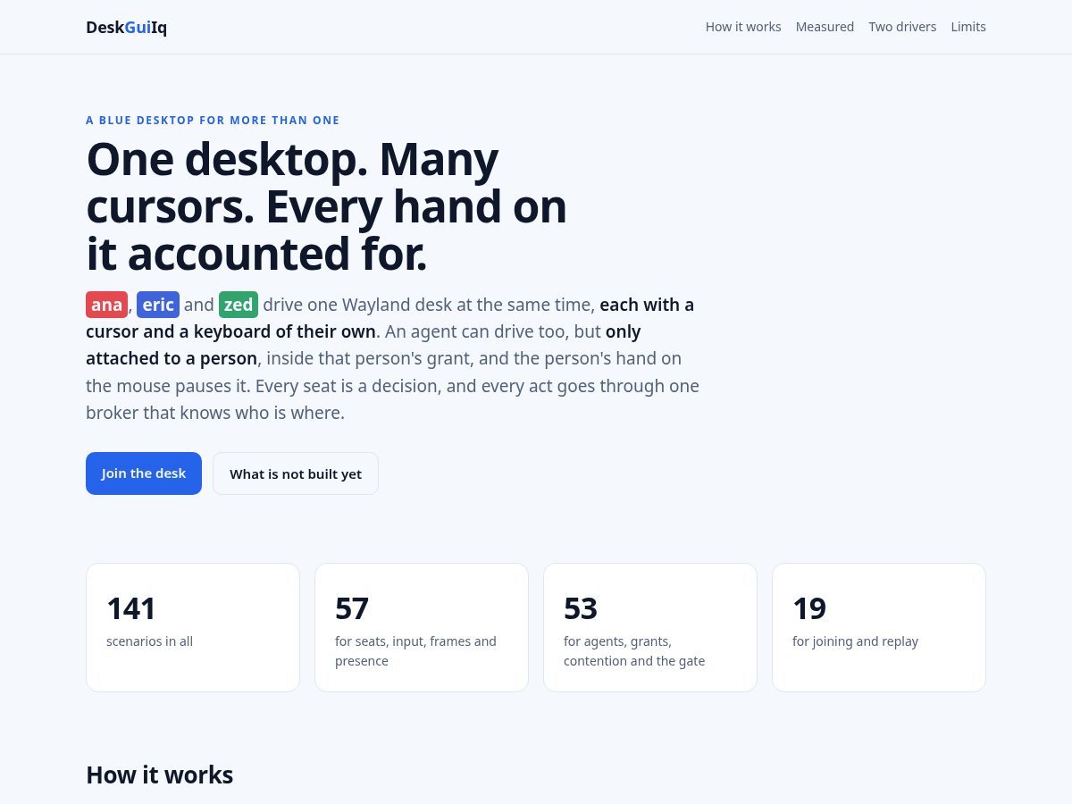 Landing-page snapshot of deskguiiq.com
