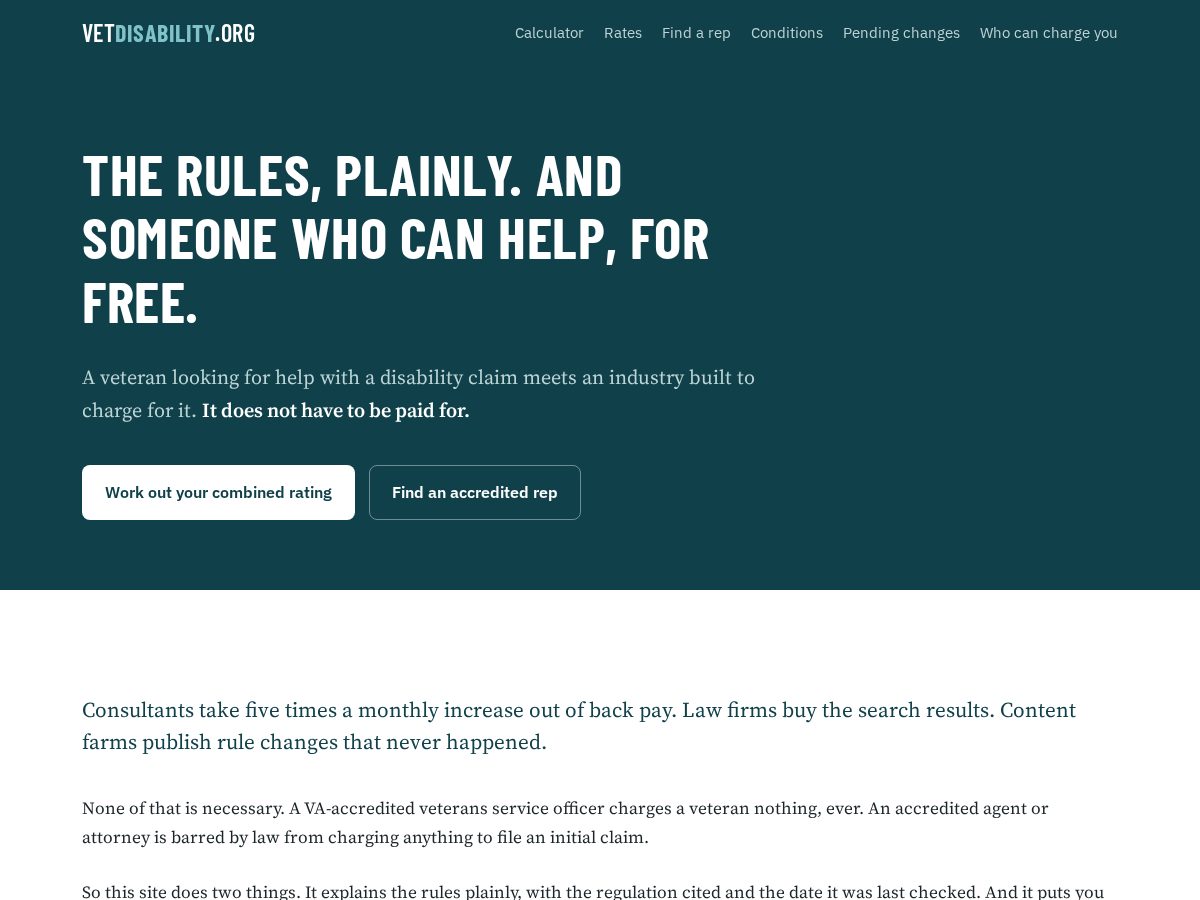 Landing-page snapshot of disabilityvet.org