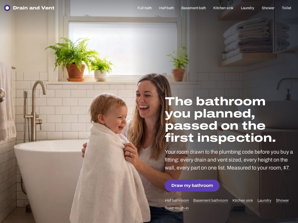 Landing-page snapshot of drainandvent.com