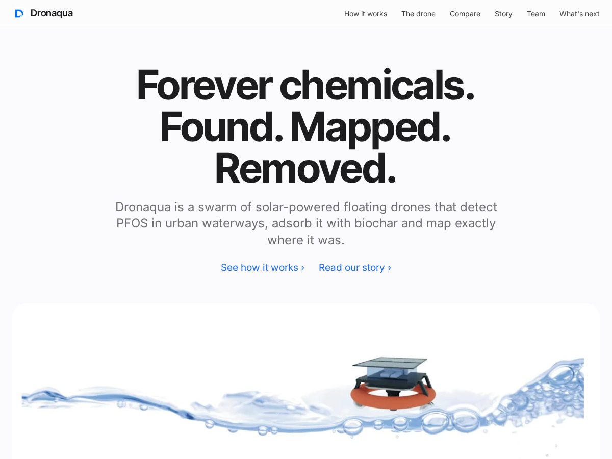 Landing-page snapshot of dronaqua.org