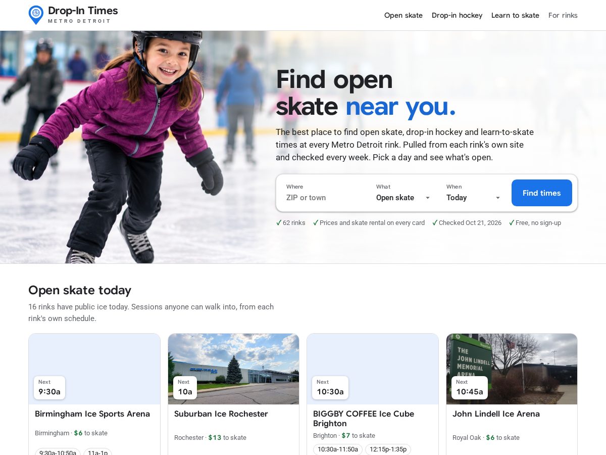 Landing-page snapshot of dropintimes.com