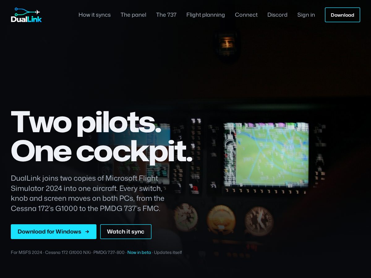 Landing-page snapshot of duallink.app
