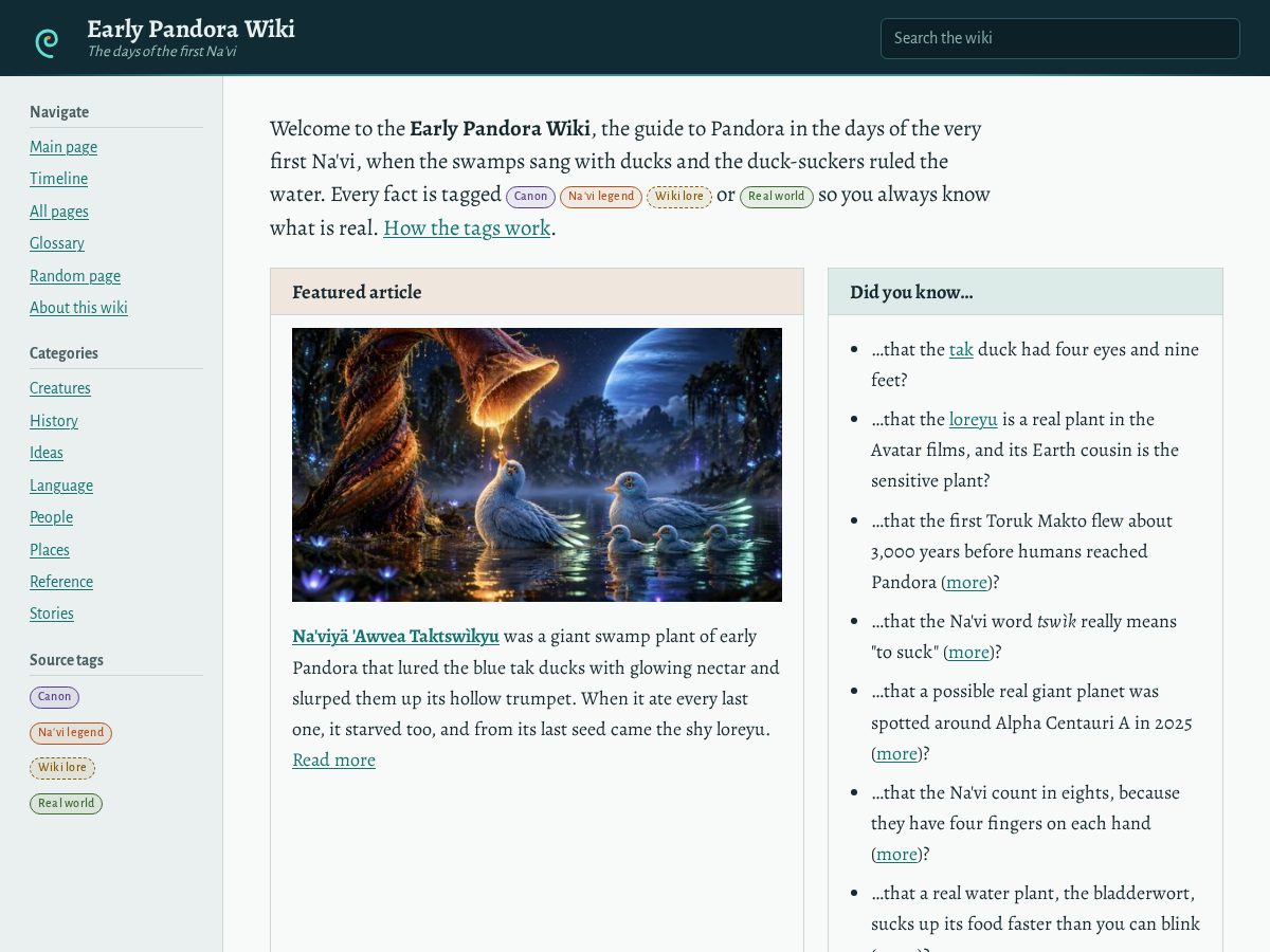 Landing-page snapshot of earlypandoria.com