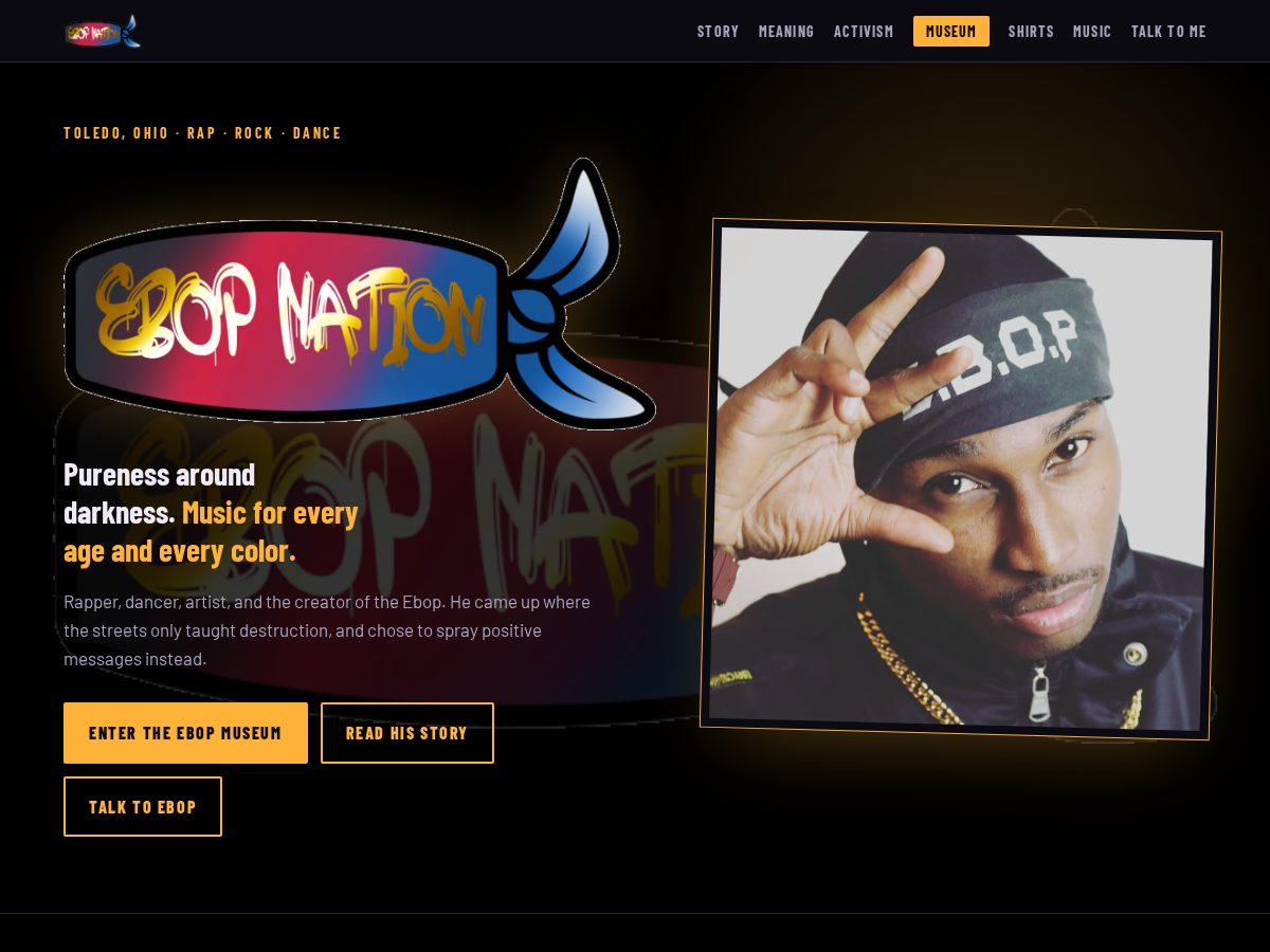 Landing-page snapshot of ebopnation.com