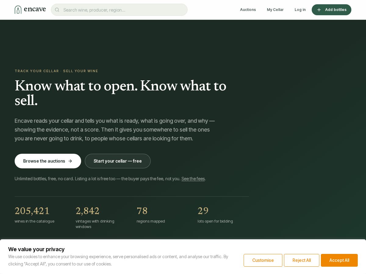 Landing-page snapshot of encave.app