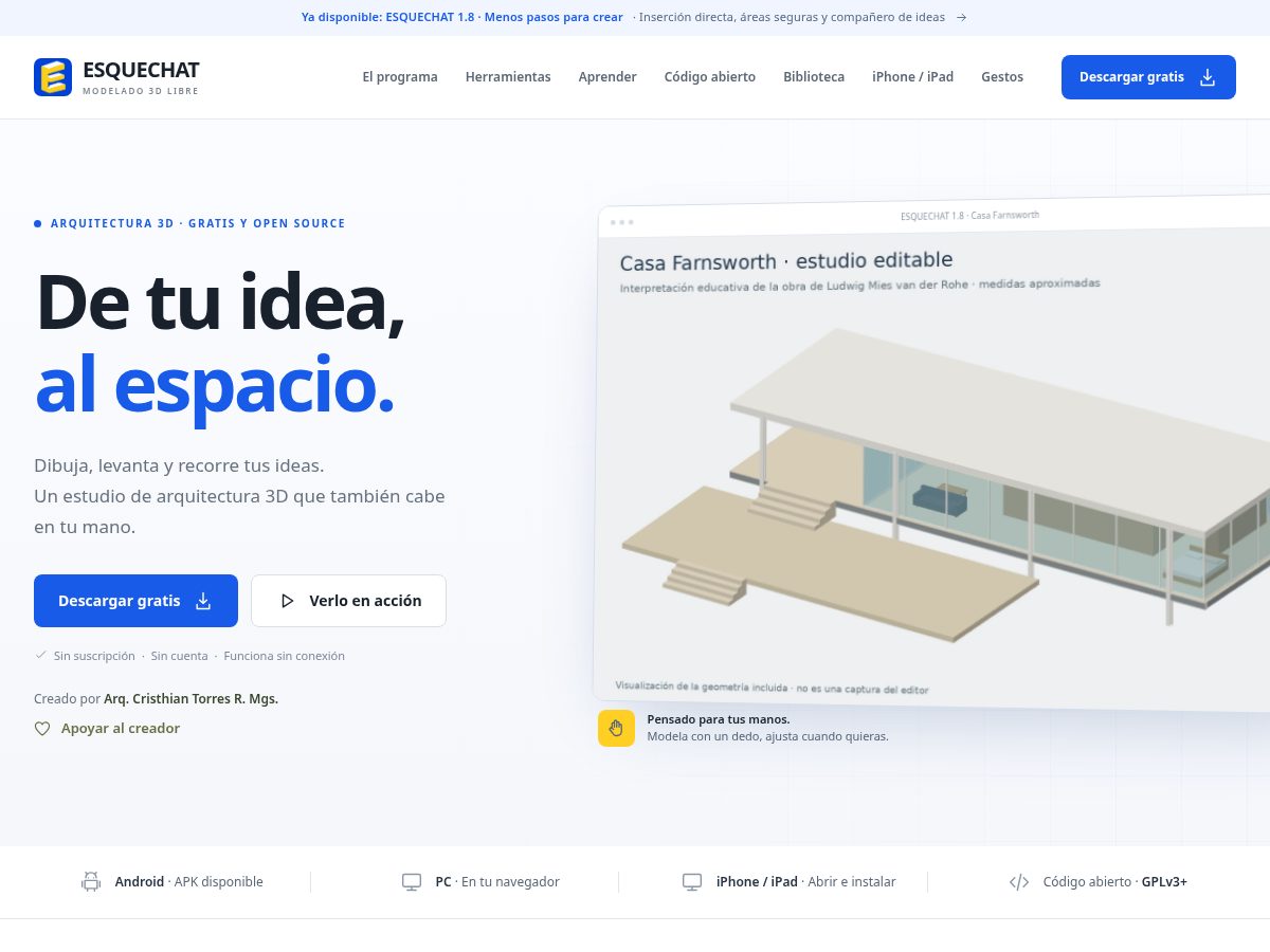 Landing-page snapshot of esquechat.com