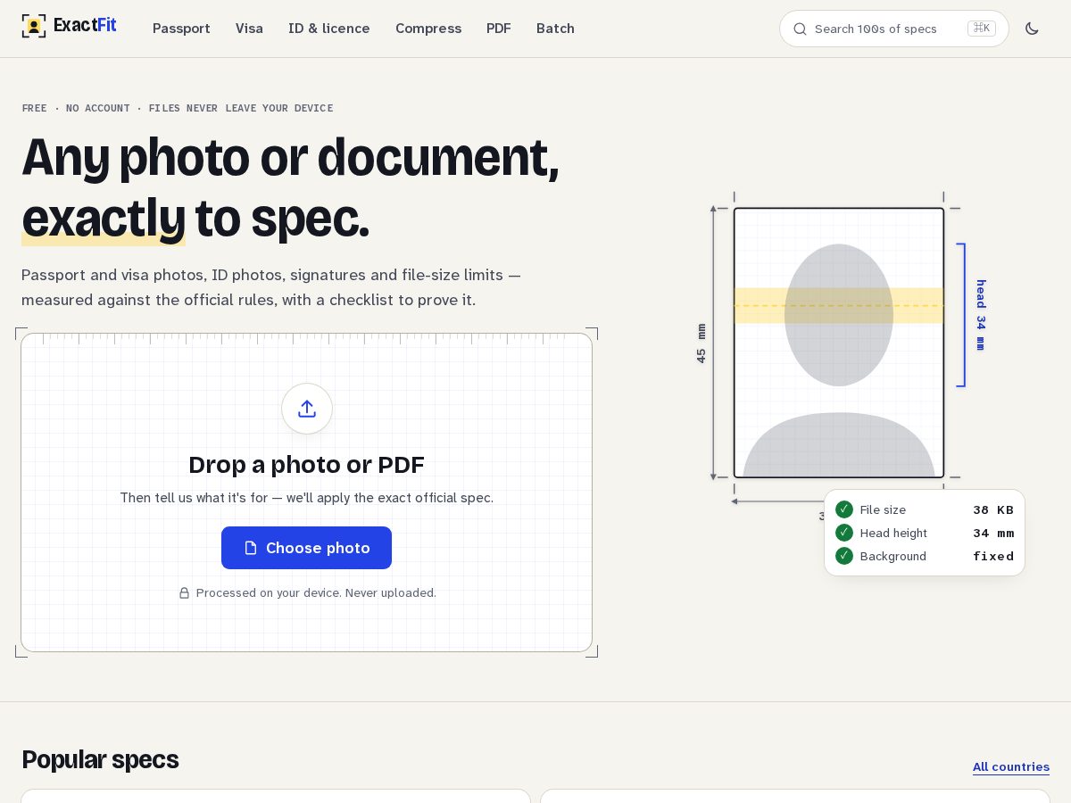 Landing-page snapshot of exactfitphoto.com