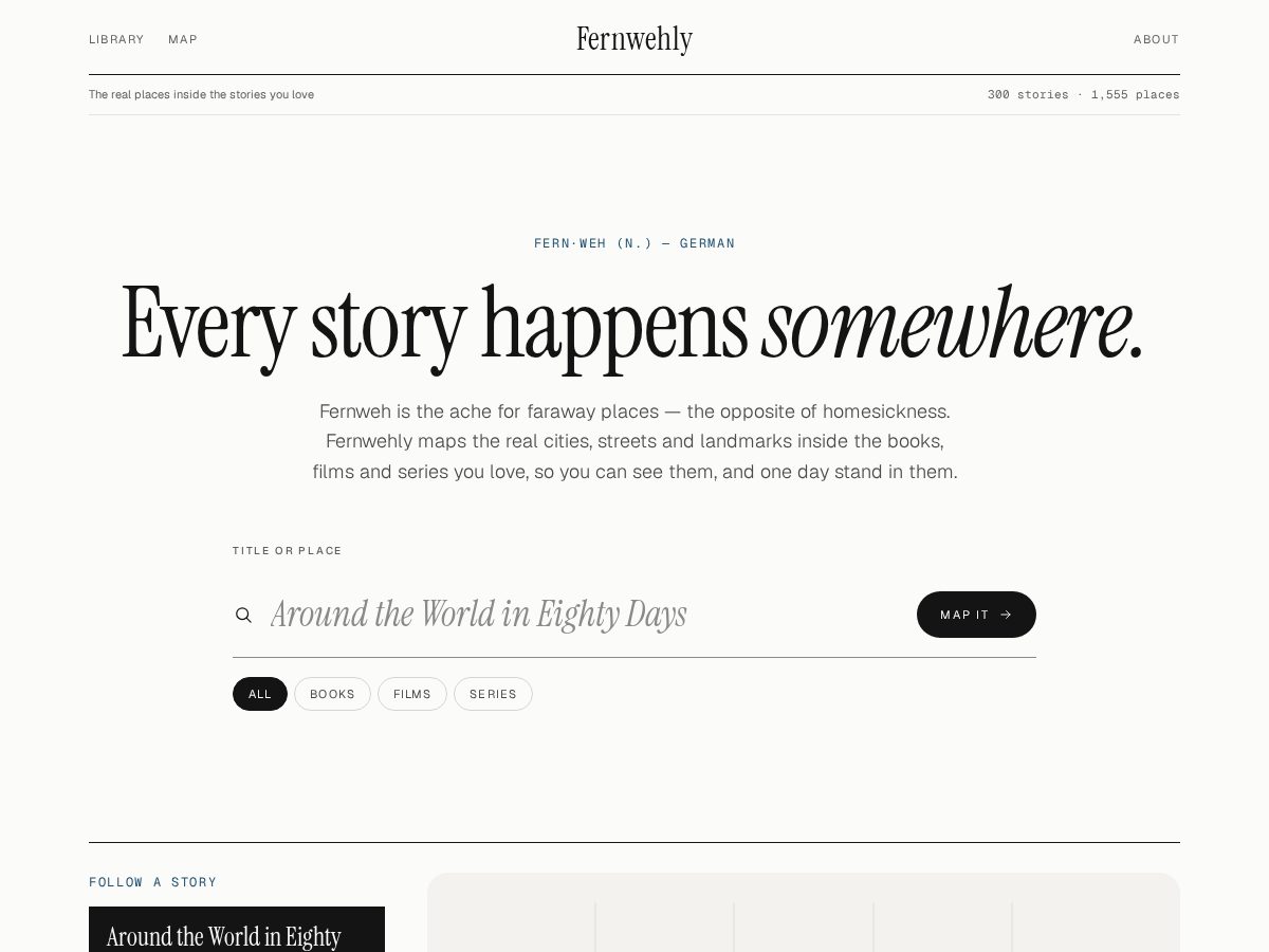Landing-page snapshot of fernwehly.com