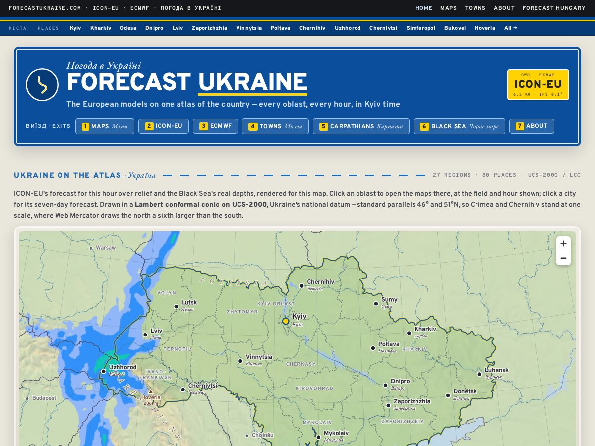 Landing-page snapshot of forecastukraine.com