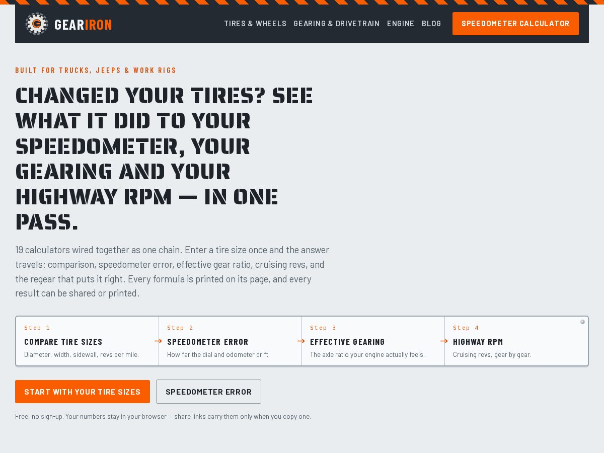 Landing-page snapshot of geariron.com