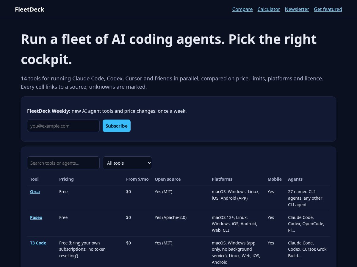 Landing-page snapshot of getfleetdeck.com