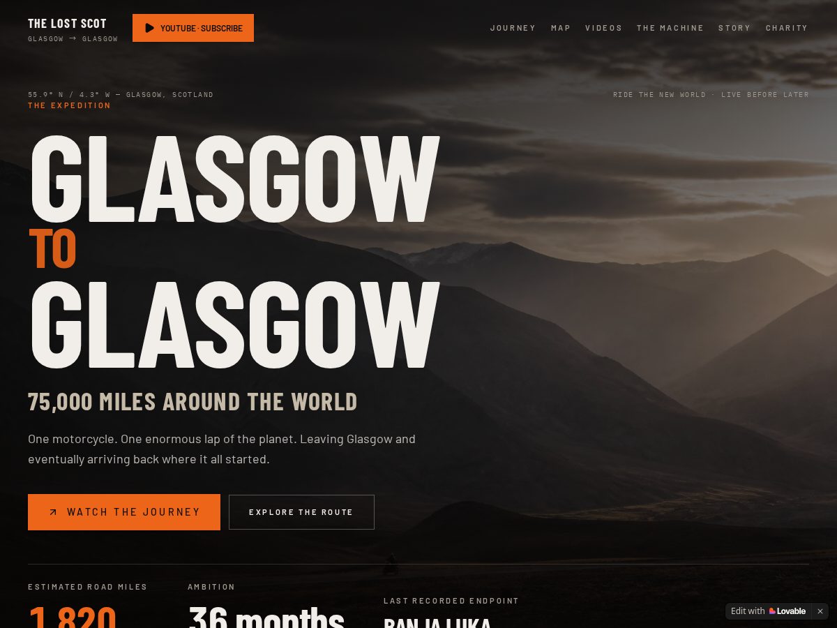 Landing-page snapshot of glasgowtoglasgow.com