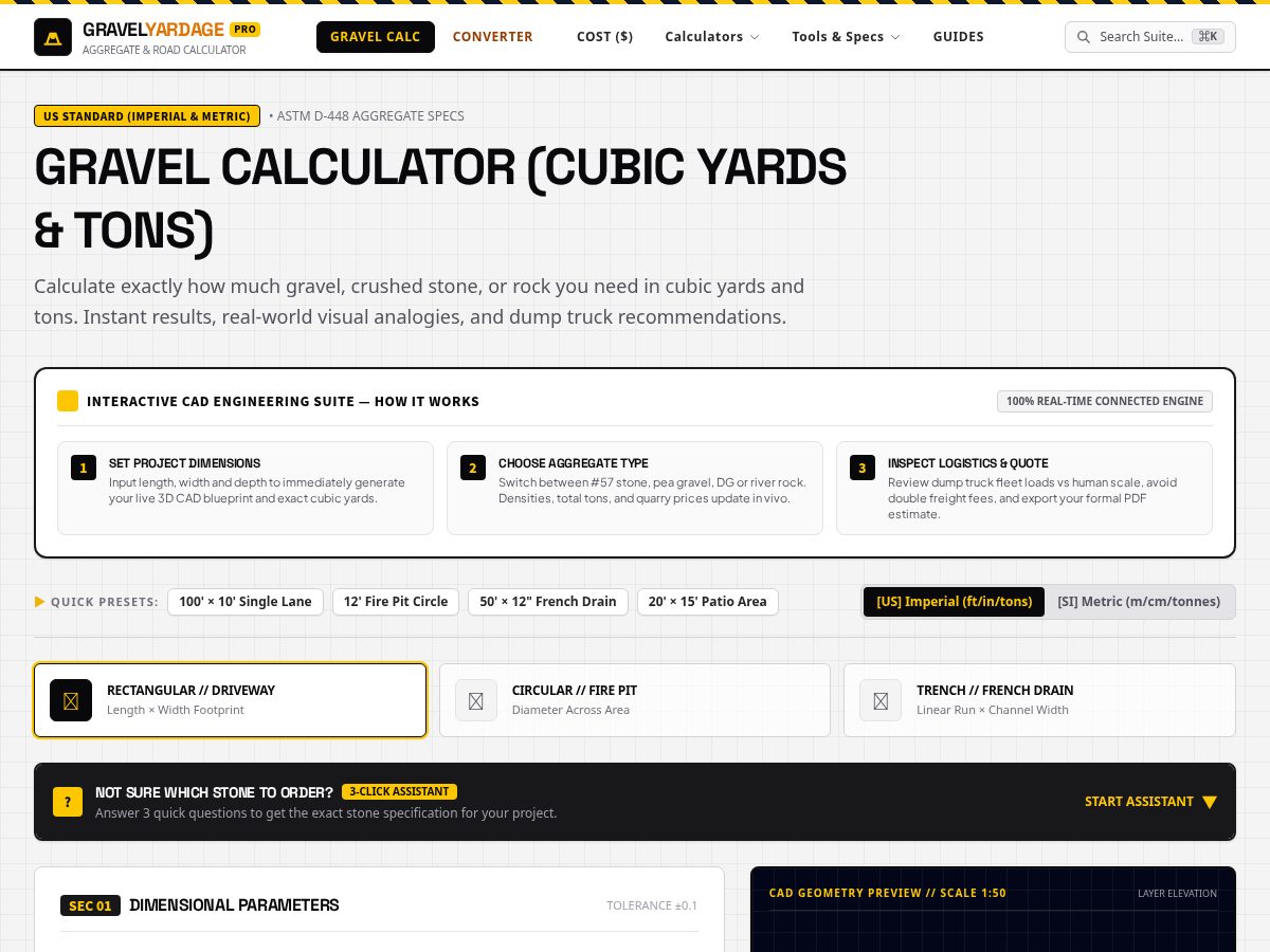 Landing-page snapshot of gravelyardage.com