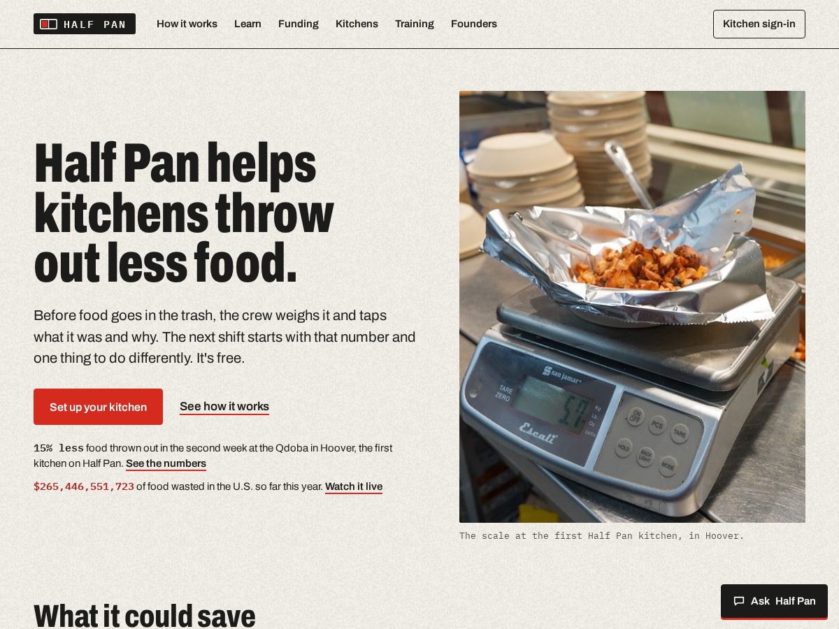 Landing-page snapshot of halfpan.app