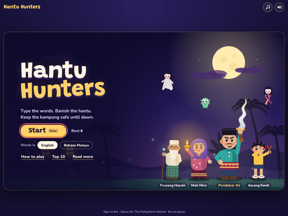 Landing-page snapshot of hantuhunters.com