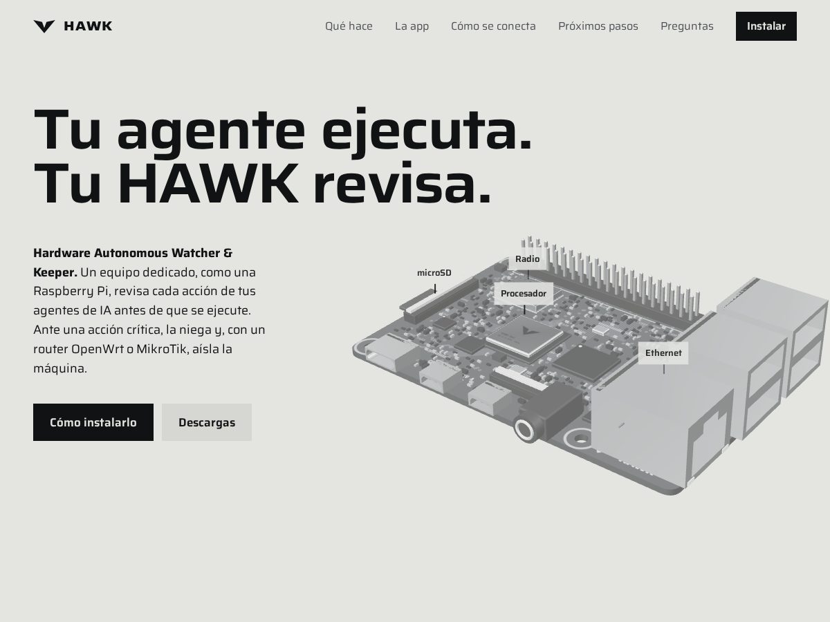 Landing-page snapshot of hawkeeper.xyz