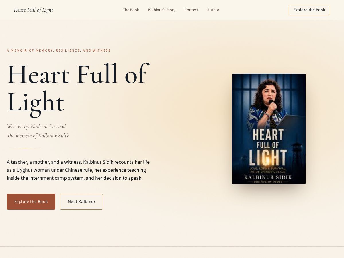 Landing-page snapshot of heartfulloflight.com