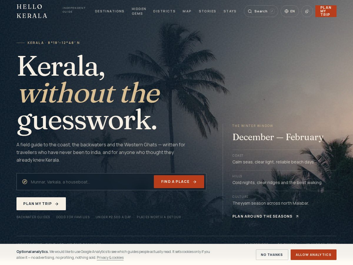 Landing-page snapshot of hellokerala.online