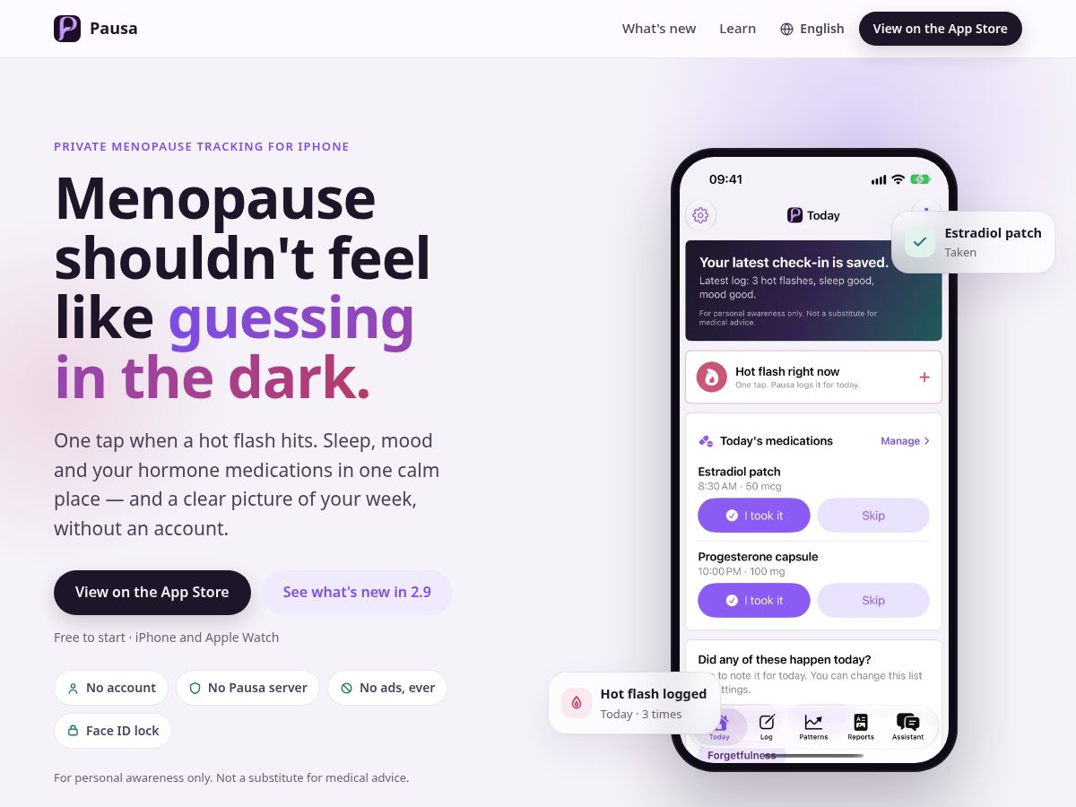 Landing-page snapshot of heypausa.com