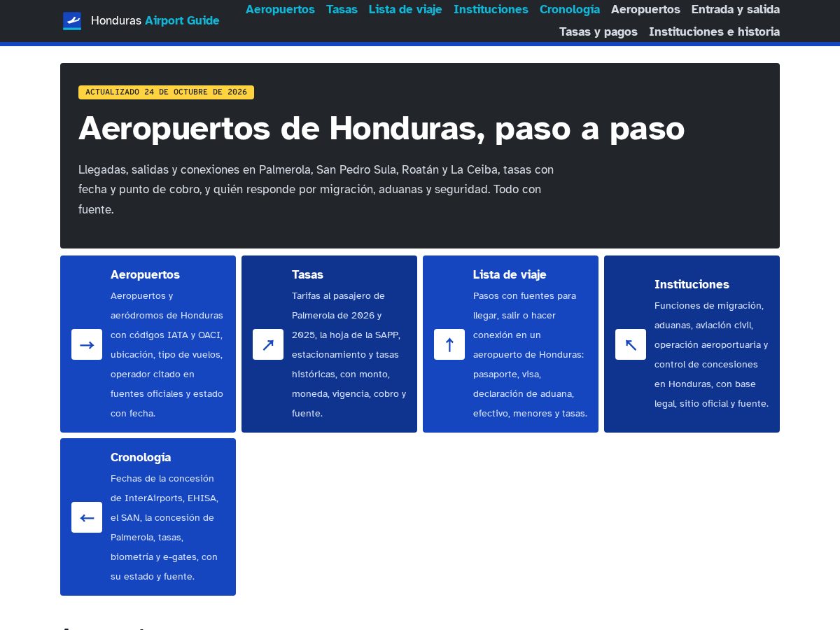 Landing-page snapshot of hondurasairportguide.com