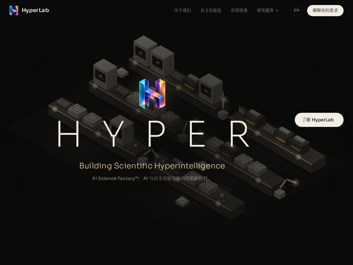 Landing-page snapshot of hyperlab.science