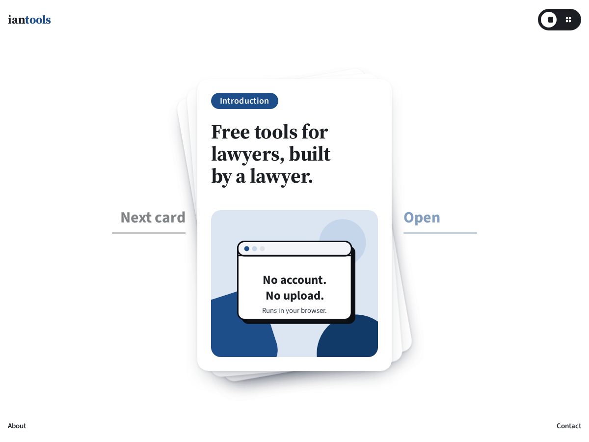 Landing-page snapshot of iantools.com