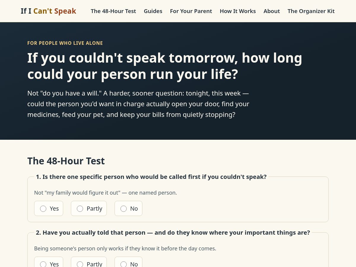 Landing-page snapshot of ificantspeak.com
