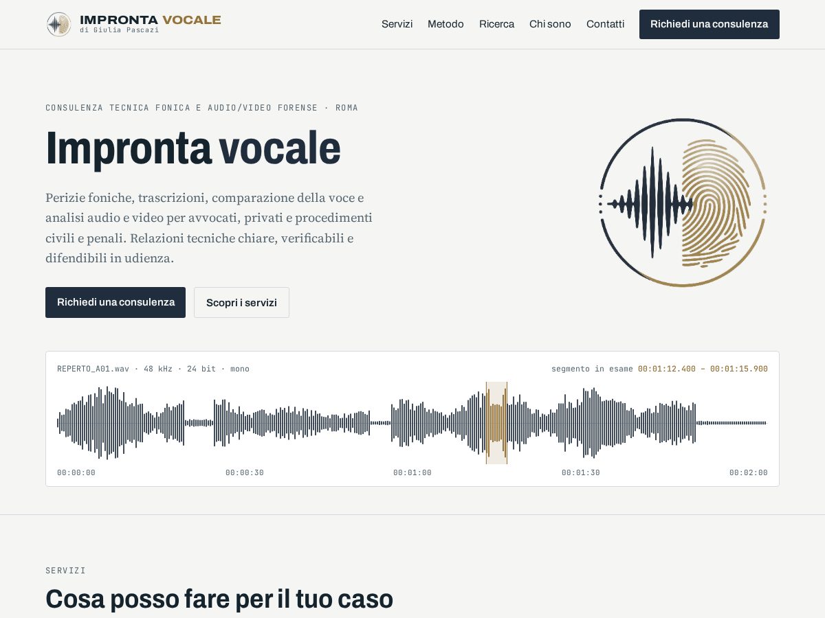Landing-page snapshot of improntavocale.com