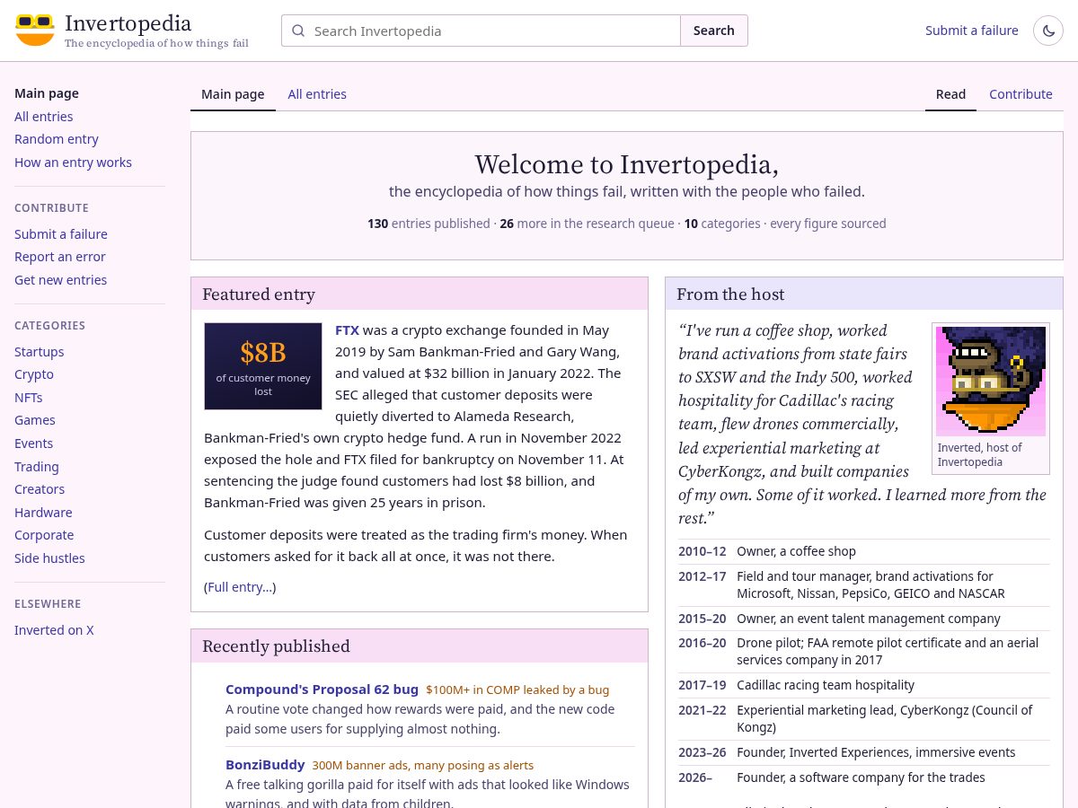 Landing-page snapshot of invertopedia.com