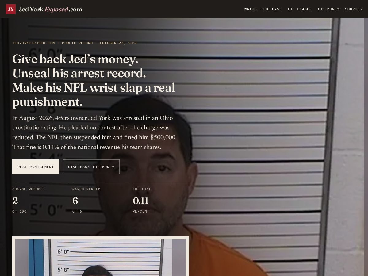 Landing-page snapshot of jedyorkexposed.com