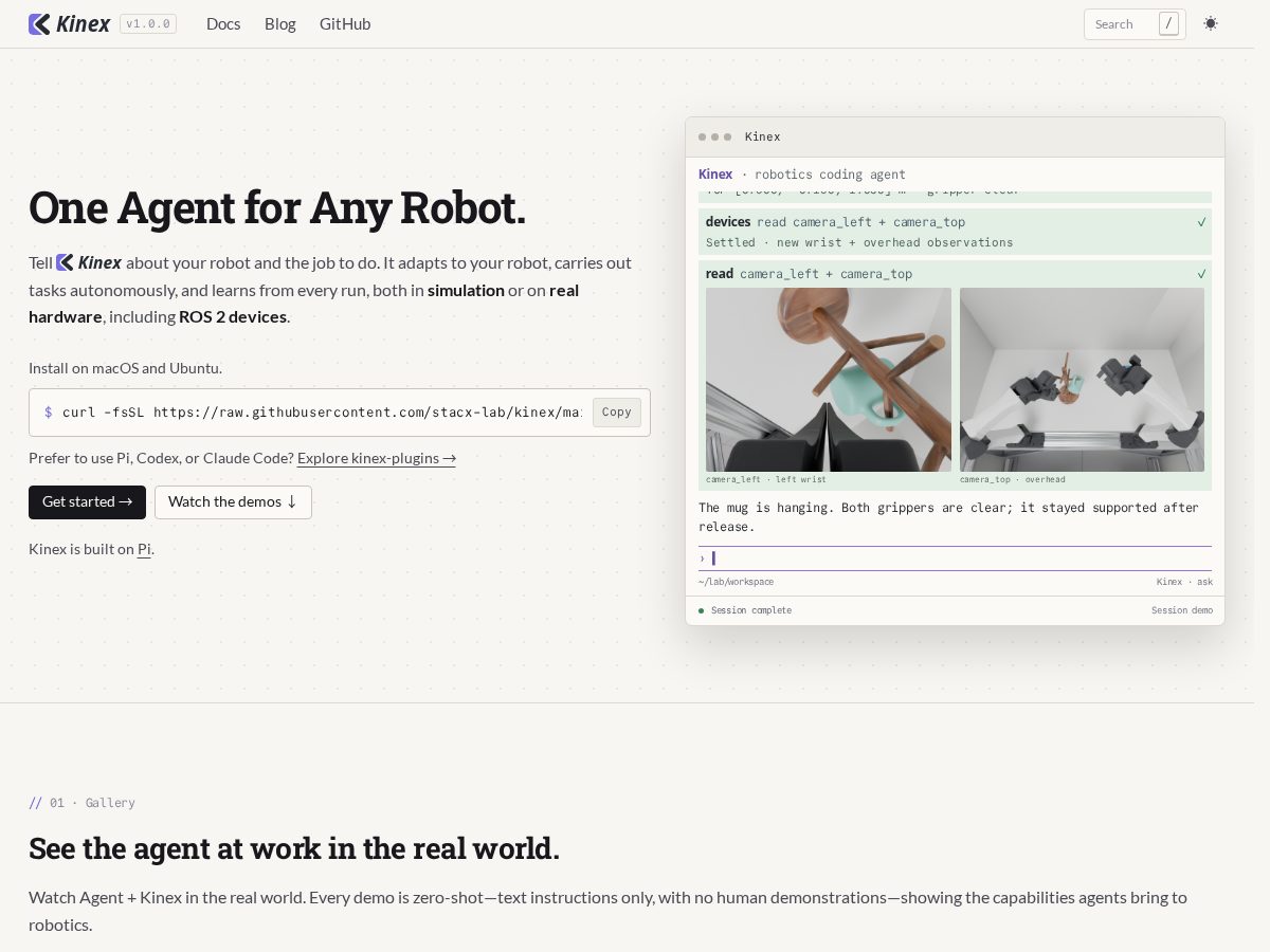 Landing-page snapshot of kinex.tech