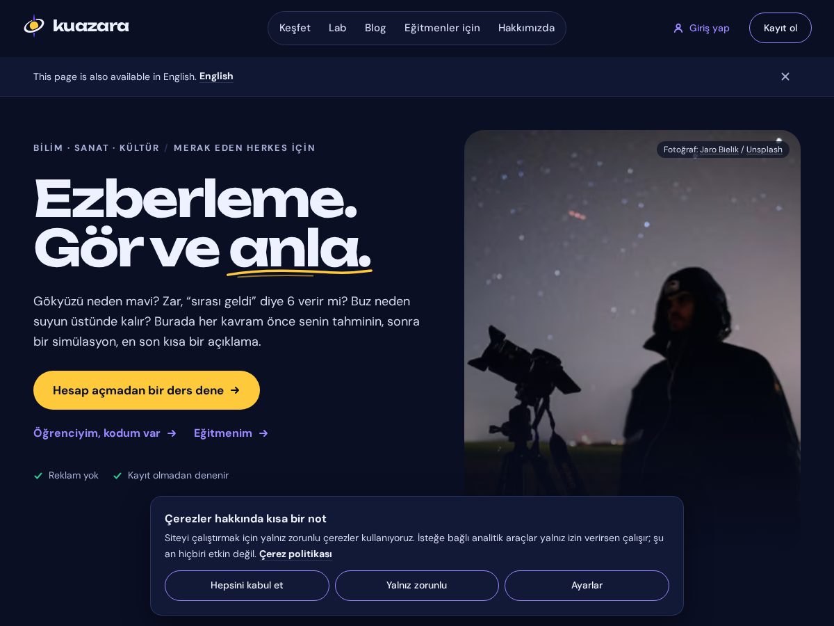 Landing-page snapshot of kuazara.com
