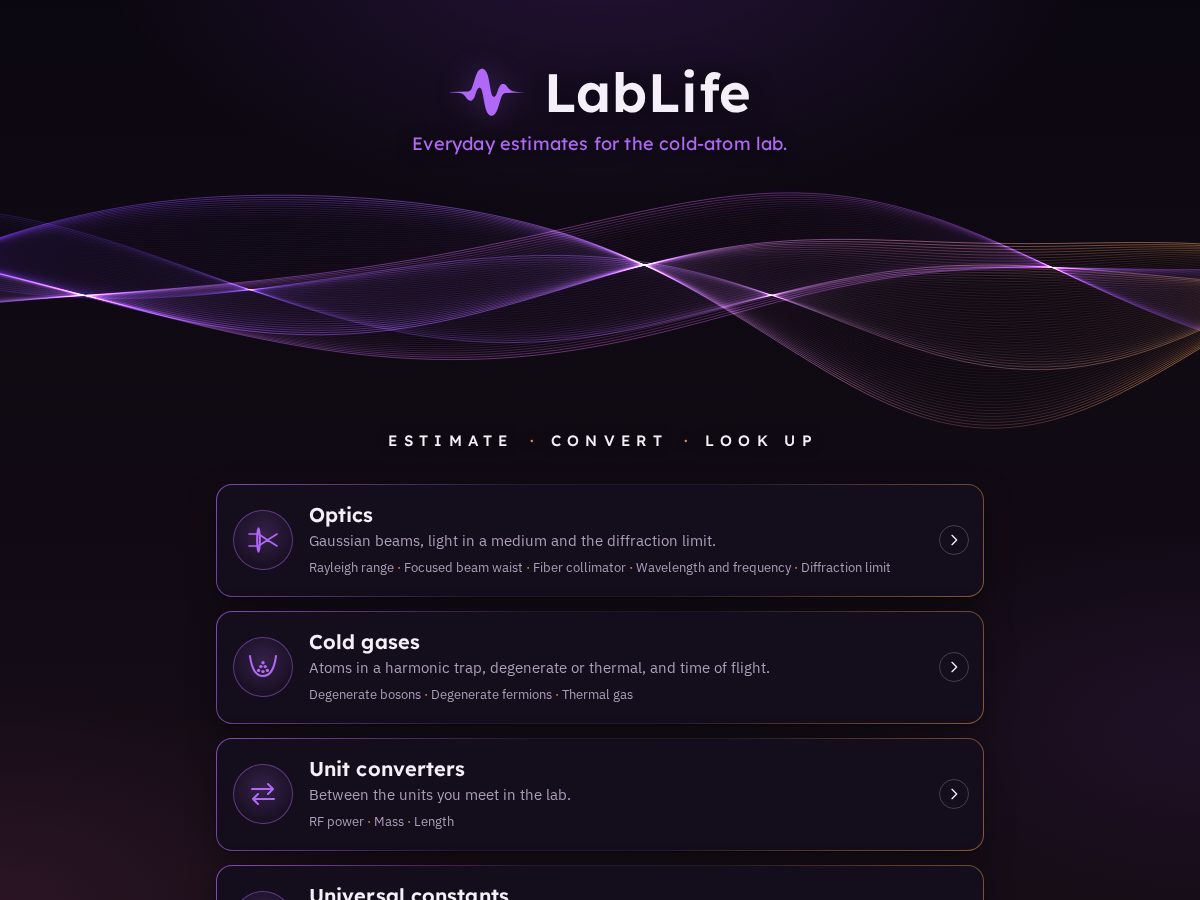 Landing-page snapshot of lablife.app