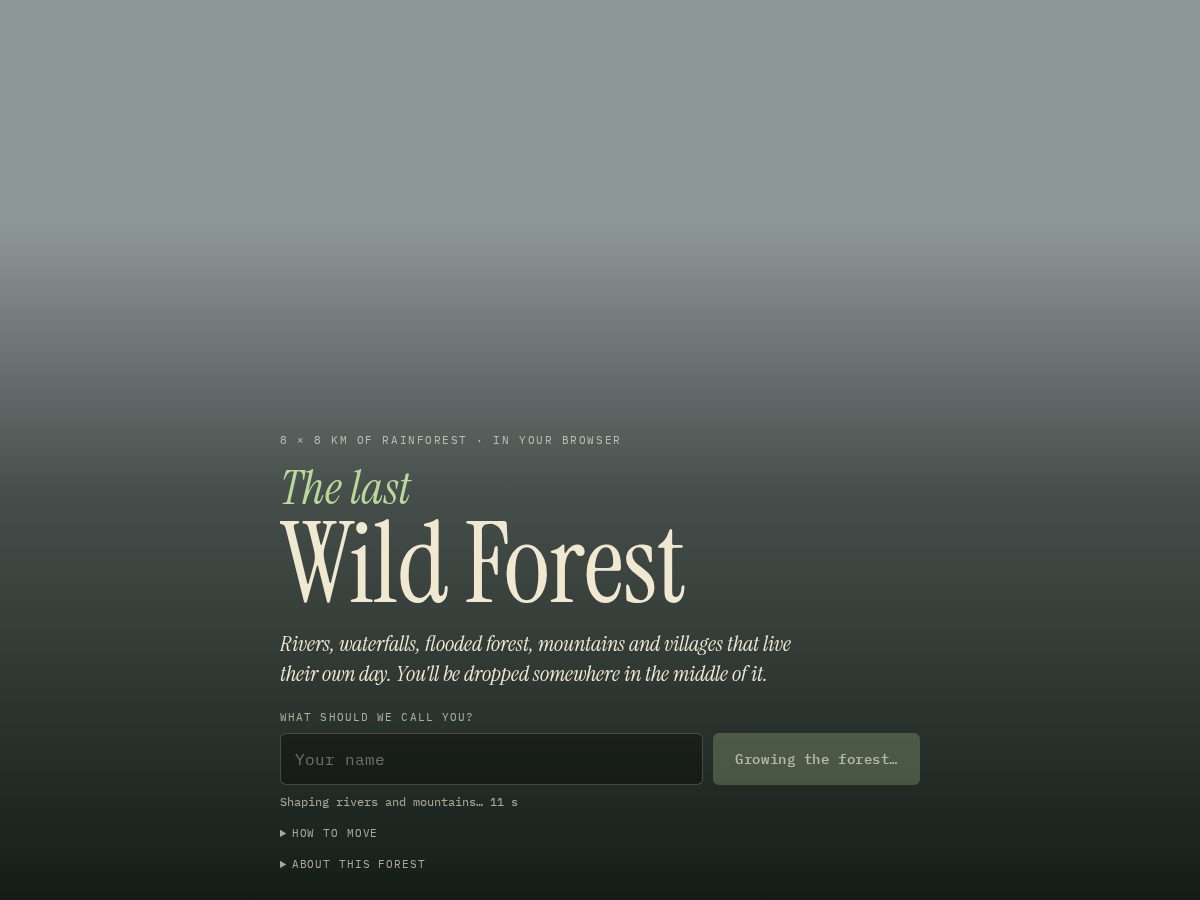 Landing-page snapshot of lastwildforest.com